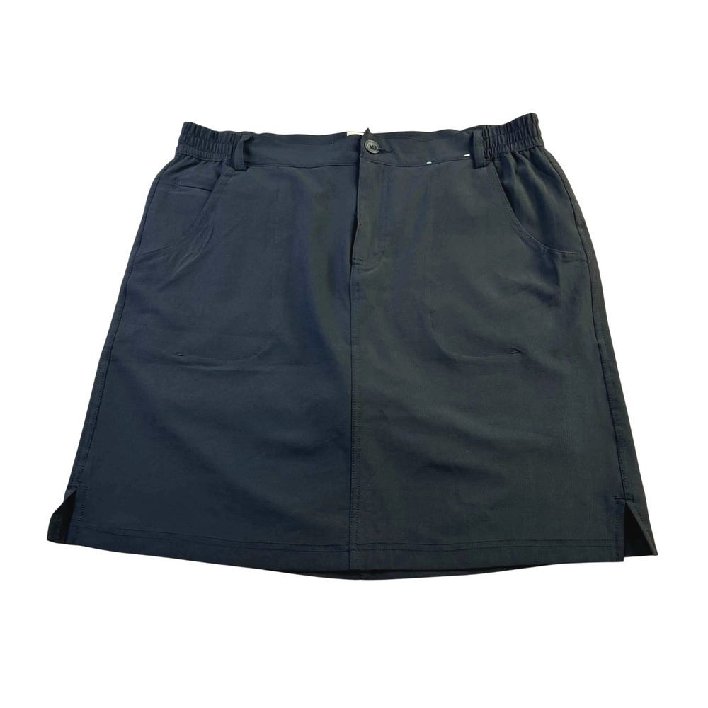 Tilley Black Active Skort Recycled Ripstop Hiking Golf Skirt Womens Medium